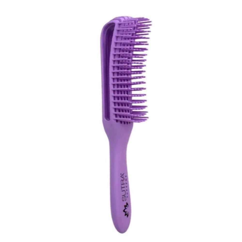 Sutra Beauty Non-Slip Rubber Handle Flexi Detangle Purple Brush NEW